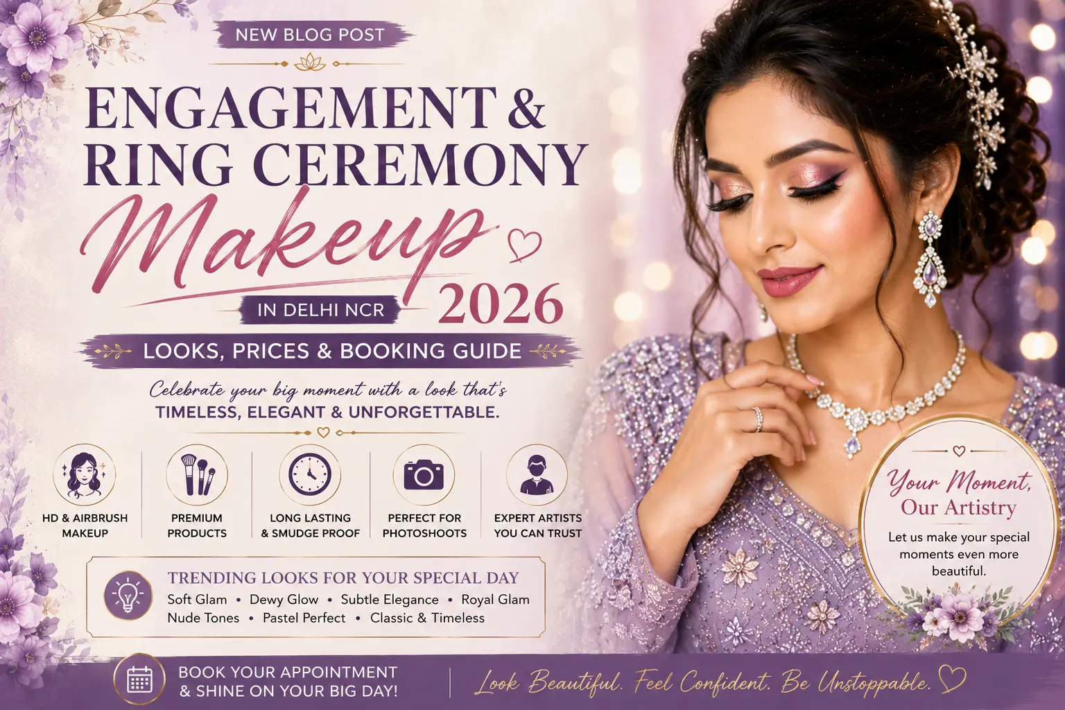 Engagement & Ring Ceremony Makeup in Delhi NCR 2026: Looks, Prices & Booking