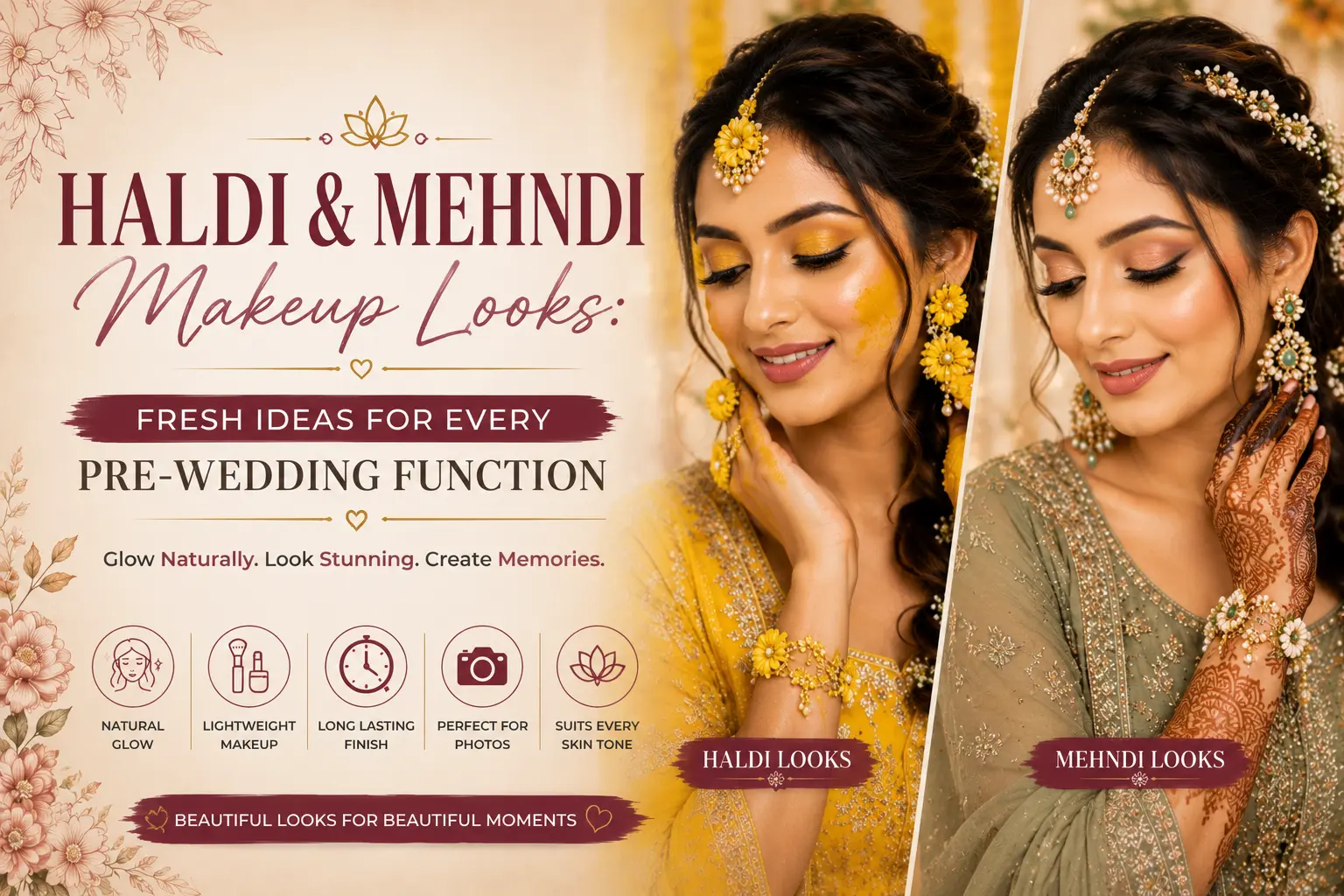 Haldi & Mehndi Makeup Looks: Fresh Ideas for Every Pre-Wedding Function